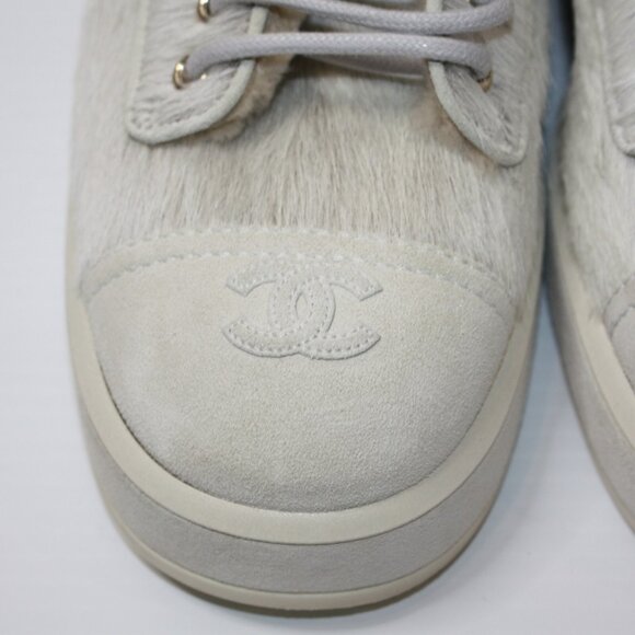 Chanel 45mm 2 Tone Parade Lace Up Boots Pony Hair in size EU 40 / US 10 NEW - Picture 7 of 15